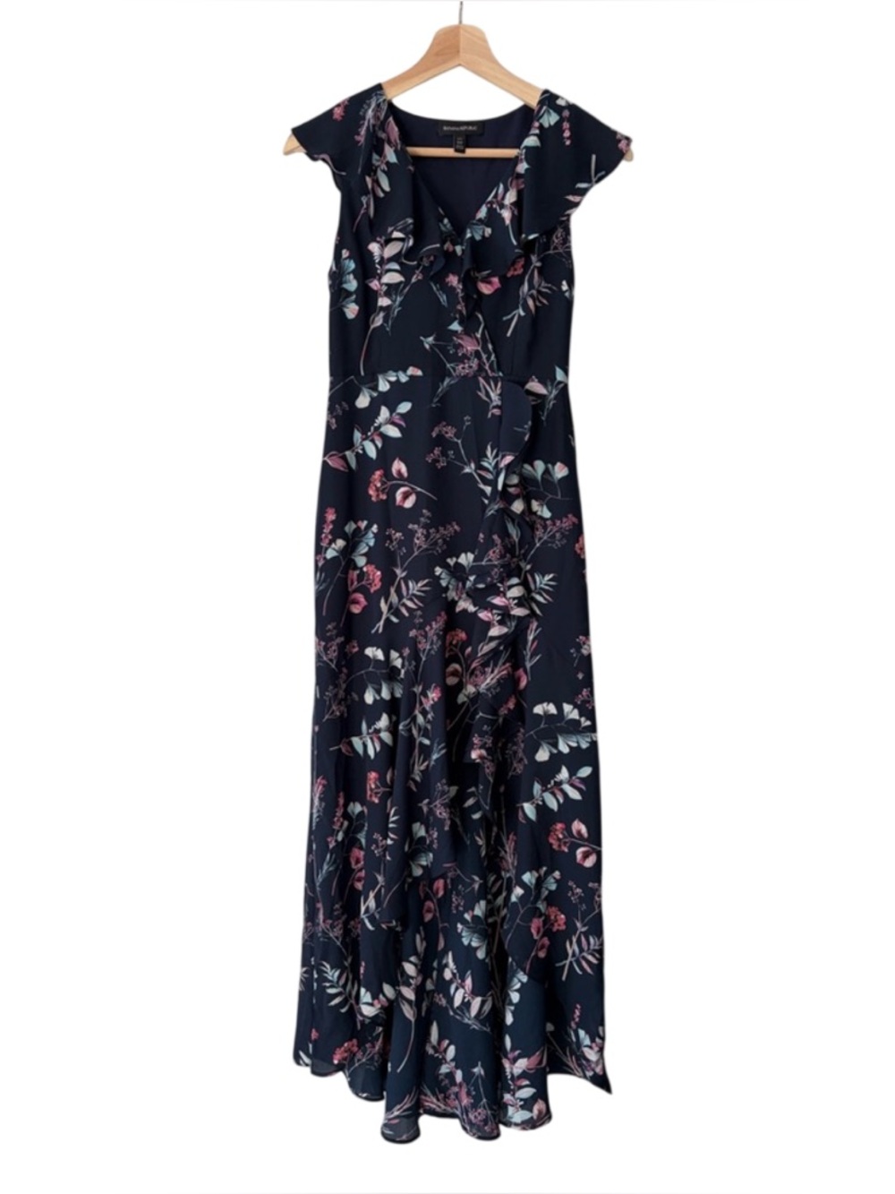 Banana Republic Floral Ruffle-Wrap Maxi Dress